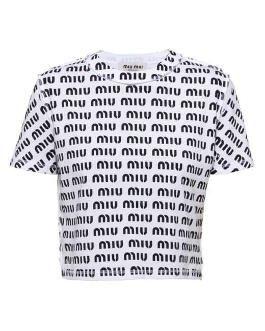 Miu Miu logo-print T-shirt