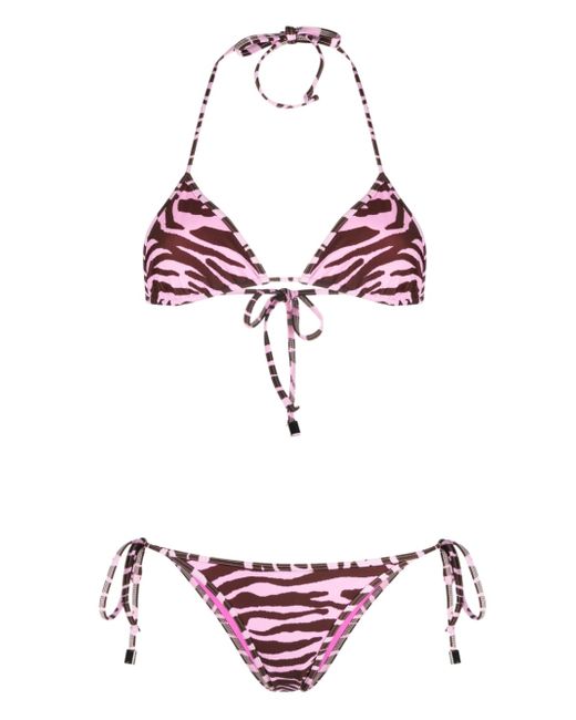 Attico zebra-print bikini