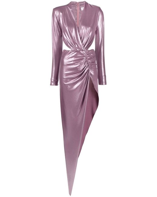 Genny metallic twist-detail gown