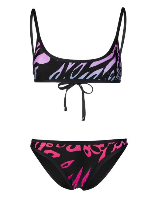Attico gradient animal print bikini