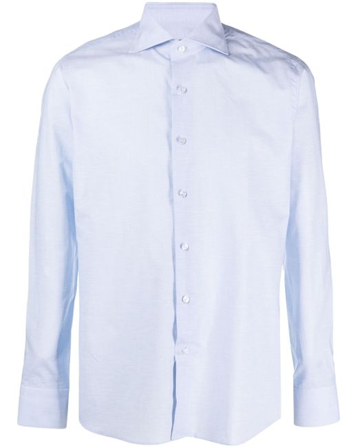 Tagliatore plain cotton-linen blend shirt