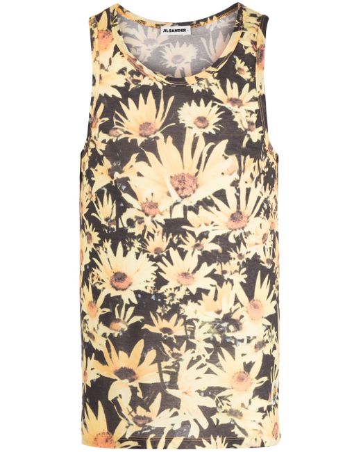 Jil Sander sunflower-print cotton tank top