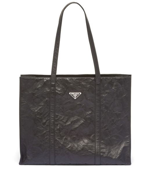 Prada large leather tote bag