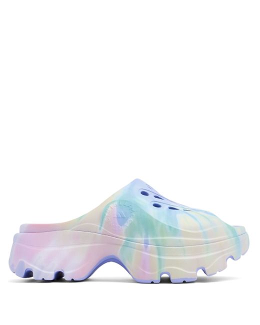 Adidas swirl-print peep-toe clogs