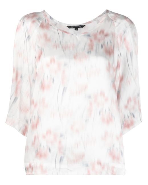 Armani Exchange faded floral-print blouse