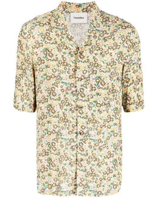 Nanushka Bodil floral print pleated shirt