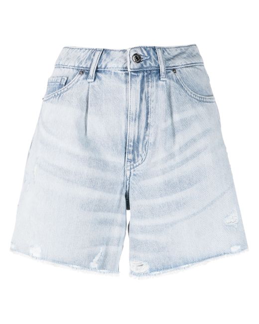 Armani Exchange distressed denim shorts