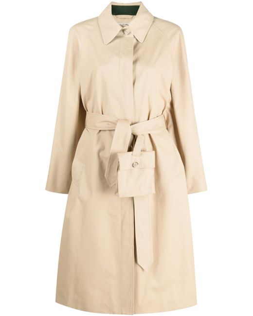 Woolrich flap-pouch belted trench coat