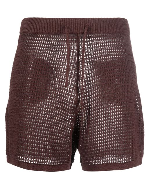 Nanushka open-knit drawstring shorts