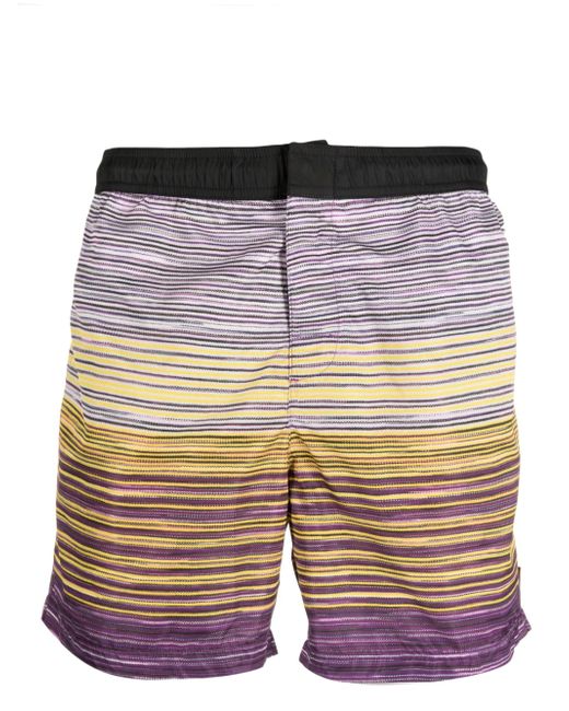 Missoni stripe-print elasticated-waistband swim shorts