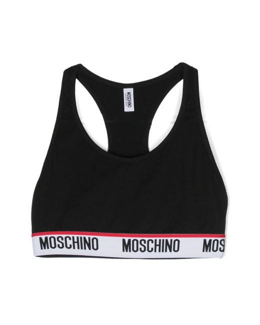Moschino logo-tape sports bra