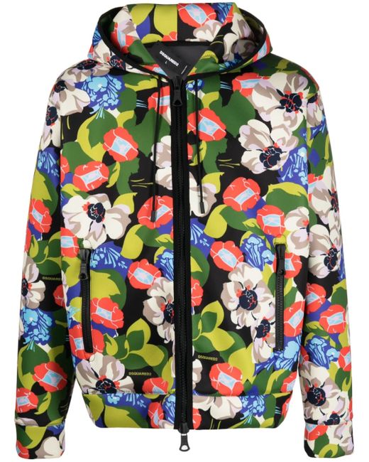 Dsquared2 floral-print hooded jacket