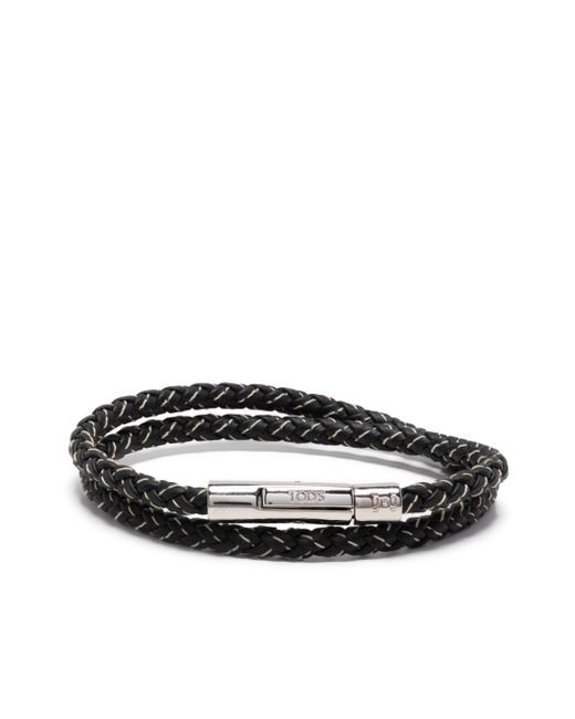 Tod's braided-strap engraved-logo bracelet