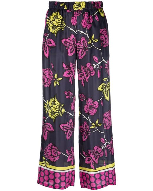 P.A.R.O.S.H. floral-print cropped trousers