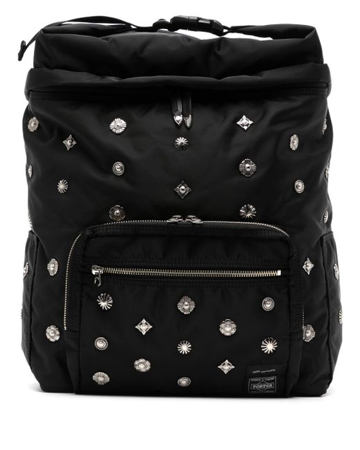 Toga Virilis stud-embellished logo-patch backpack