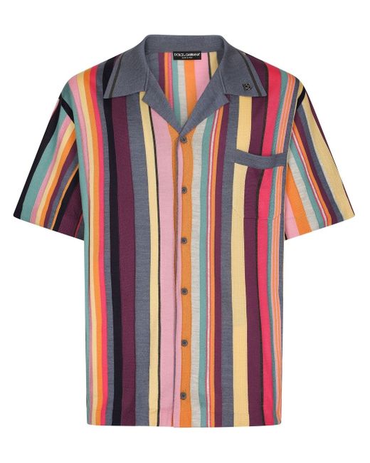 Dolce & Gabbana stripe-print silk shirt
