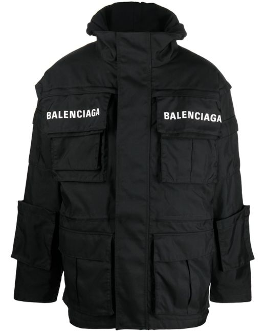 Balenciaga logo-print oversized technical parka