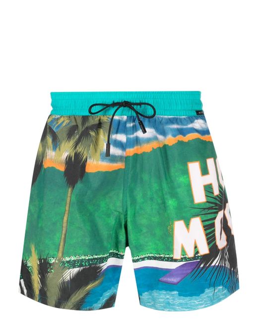 Etro landscape-print swim shorts