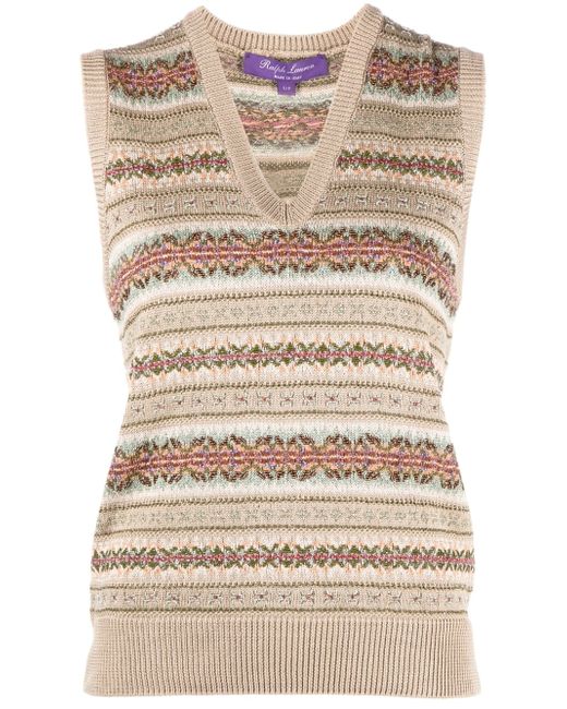 Ralph Lauren Collection stripe-print sleeves knitted vest