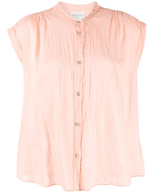 Forte-Forte button-up cap sleeve blouse