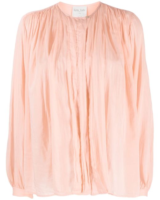 Forte-Forte gathered cotton-blend blouse