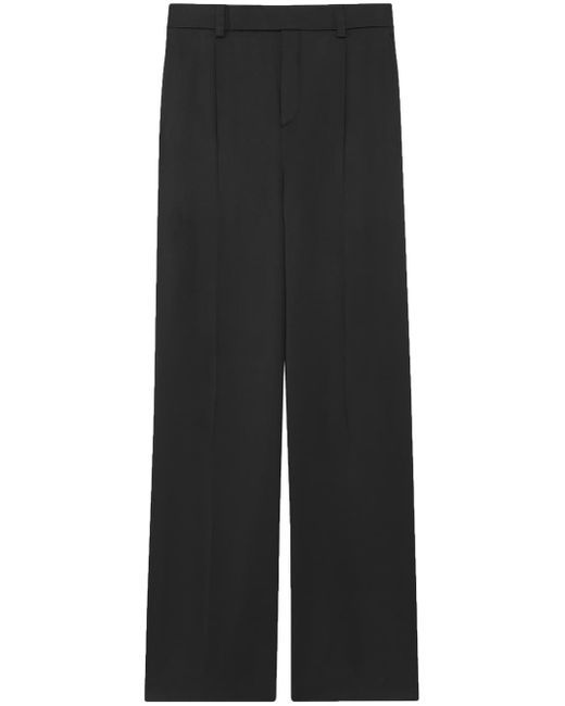 Saint Laurent pressed-crease silk trousers
