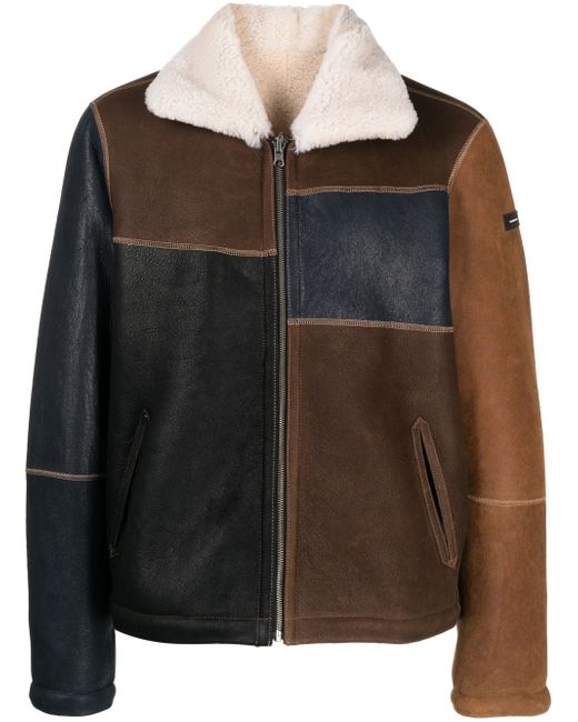 Palmer//Harding patchwork-design reversible leather coat
