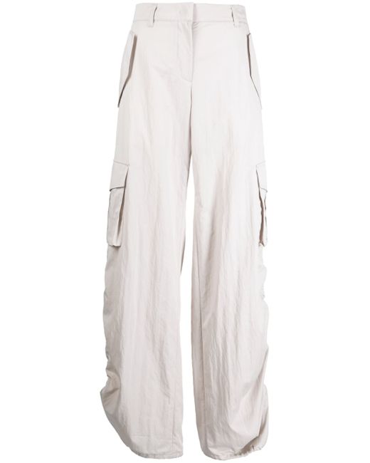 System drawstring wide-leg trousers