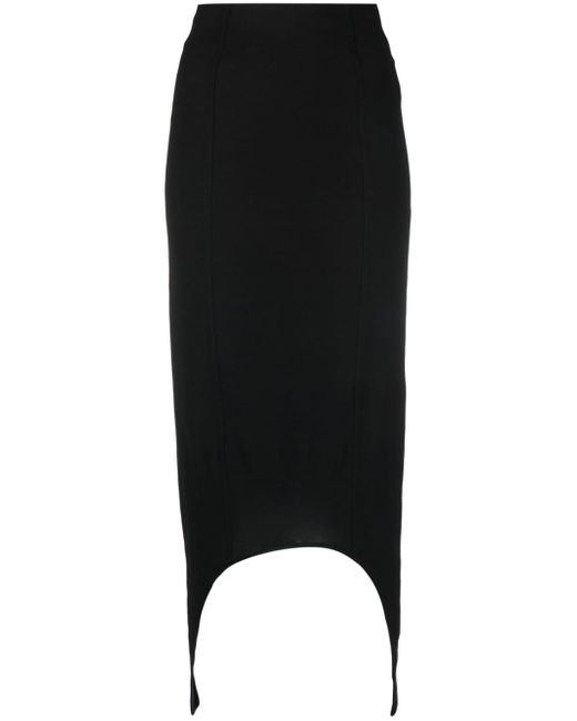 Patou asymmetric high-waisted midi skirt