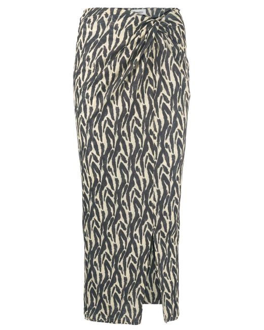 Nanushka twist-front printed sarong skirt