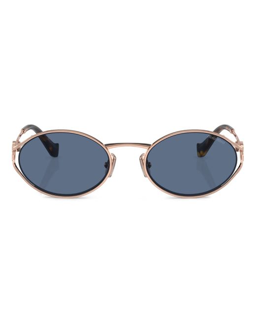 Miu Miu logo-plaque oval-frame sunglasses
