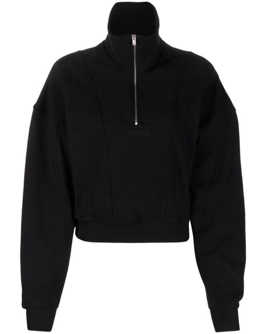 Saint Laurent cropped panelled sweatshirt