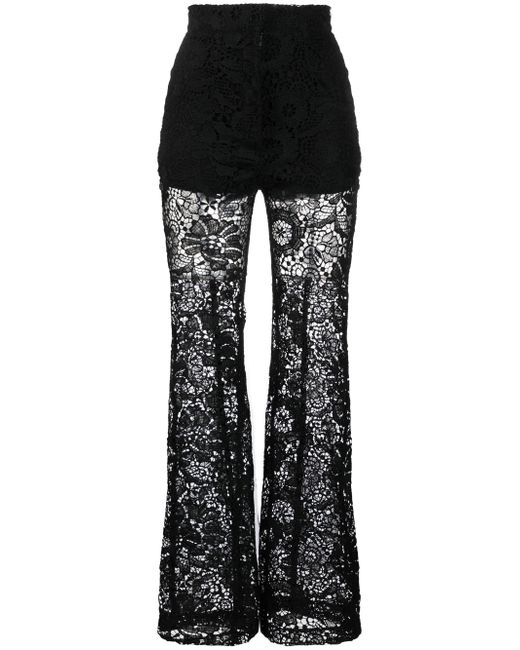 Sabina Musayev floral-lace flared trousers