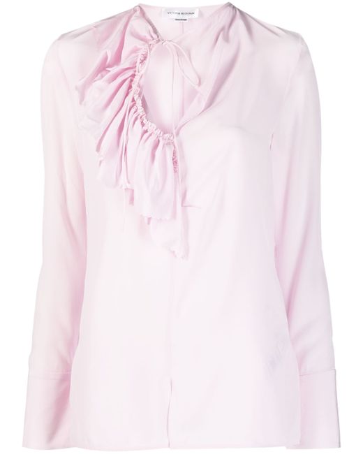 Victoria Beckham ruffle-detailing silk blouse
