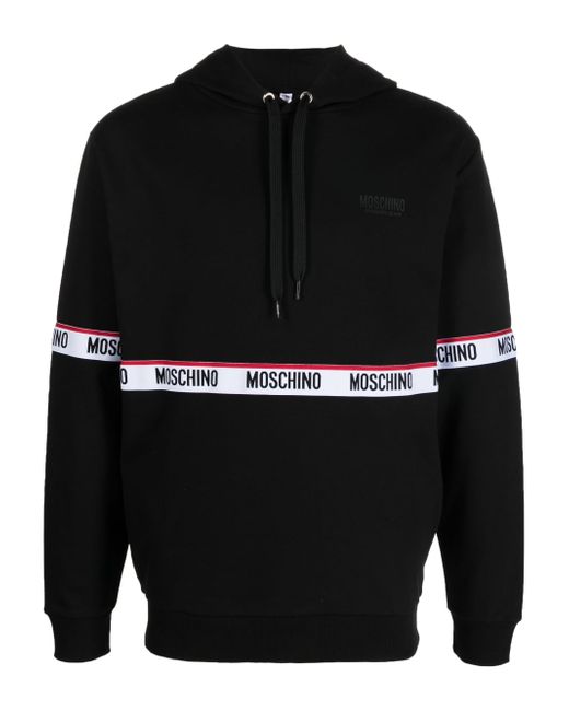 Moschino logo trim cotton hoodie