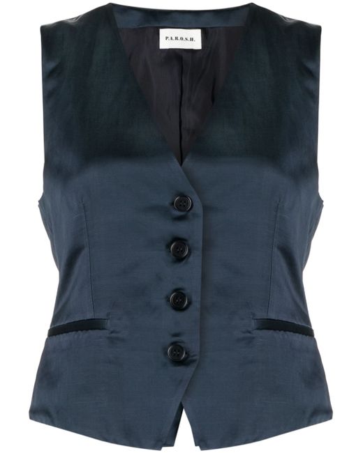 P.A.R.O.S.H. satin-finish buttoned vest
