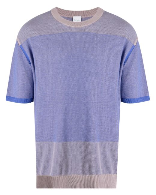 Paul Smith knitted panelled cotton T-Shirt