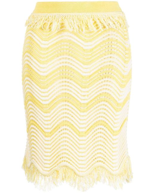 Genny fringe-detail knitted skirt