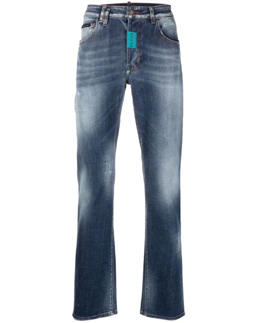 Philipp Plein distressed-effect straight-leg jeans