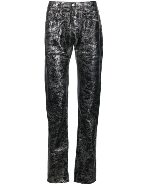Gallery Dept. abstract-print metallic straight-leg jeans
