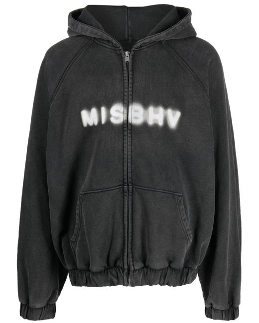 Misbhv logo-print zip-up hoodie