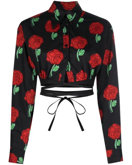 Versace Jeans Couture floral-print long-sleeved blouse