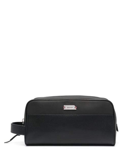 Bally logo-plaque faux-leather wash bag