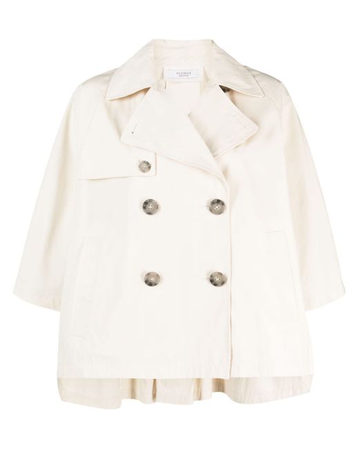 Peserico double-breasted cape trenchcoat
