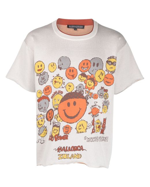 robyn lynch Smiley-print cotton T-shirt