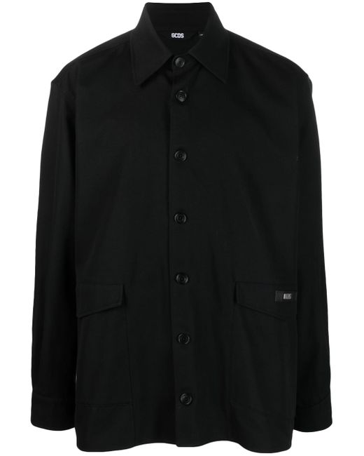 Gcds logo-patch cotton shirt jacket