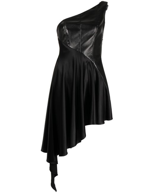 Matériel one-shoulder faux-leather dress