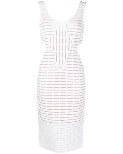 Genny cut-out corded midi dress
