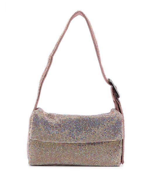 Benedetta Bruzziches crystal-embellished iridescent shoulder bag