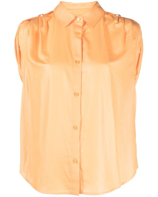 Dkny shoulder roll-tab blouse